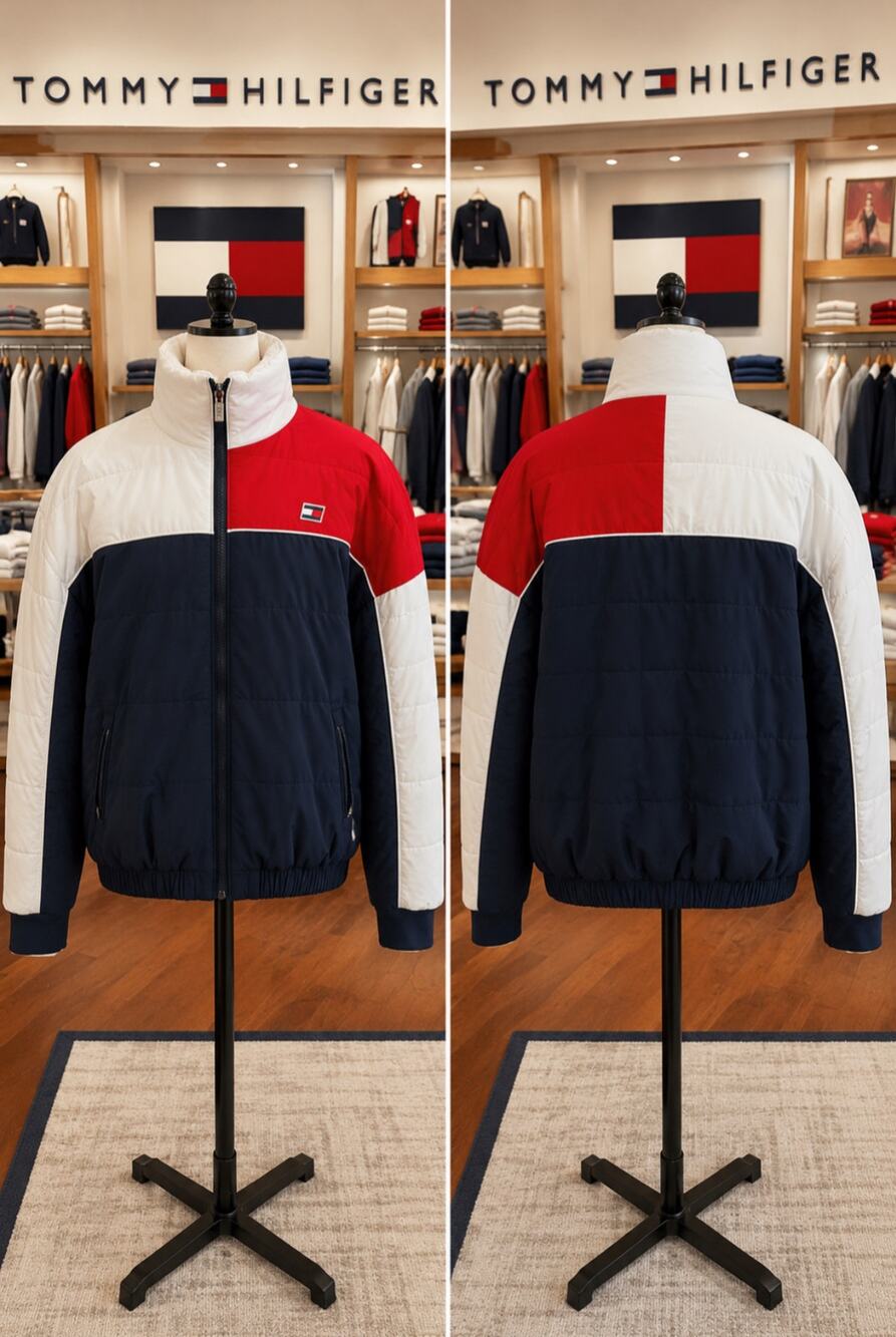 Tommy Hilfiger Sport Colorblock Sherpa Lined Puffer Jacket Medium